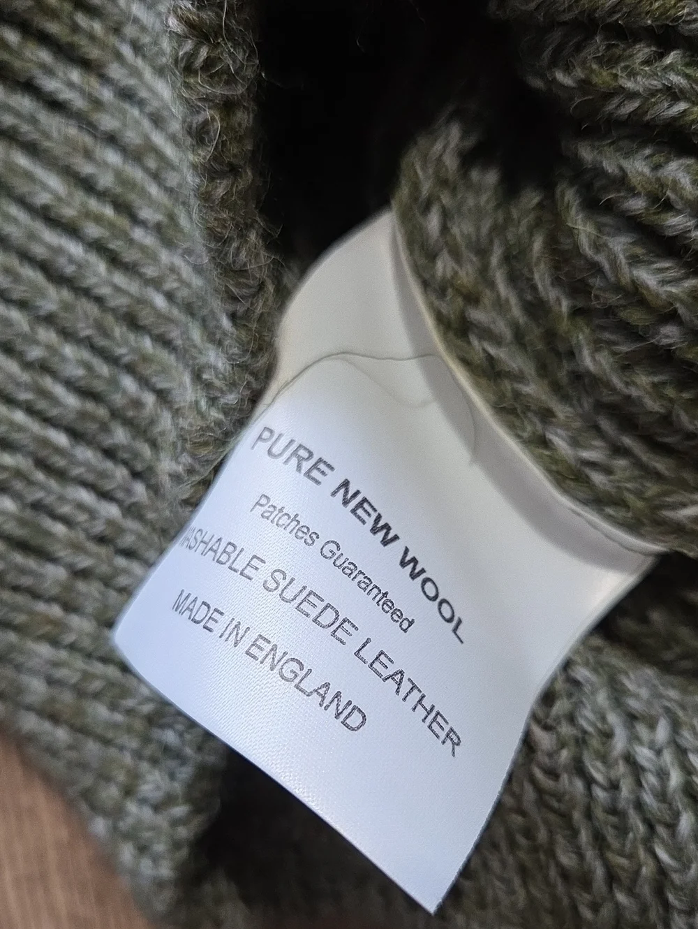 Men's Niffi Olive Ribbed Crewneck Sweater with Elbow Patches